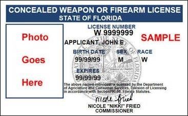 Concealed Weapon Firearm License Sample